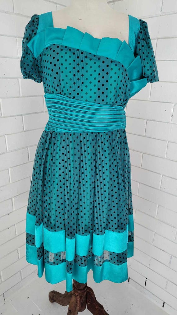 Polkadot Jurk Groene Jurk Met Witte Stippen Jurk Met Stippen