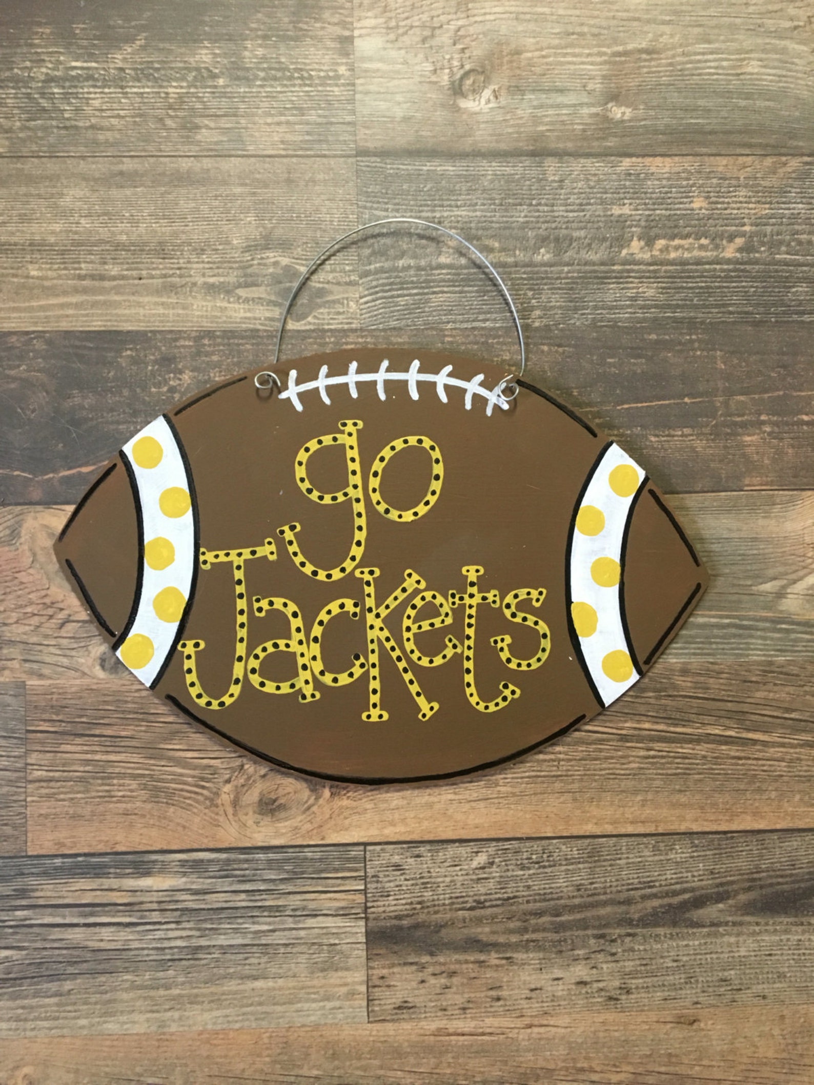 Football Wooden Door Sign FREE SHIPPING Etsy
