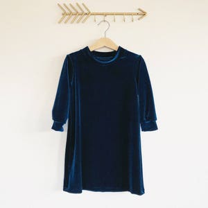 Blue velvet dress