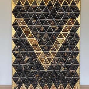 V Origami canvas collage painting