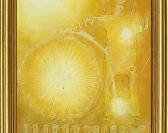 abstracto Arte original Pintura sobre lienzo-sol