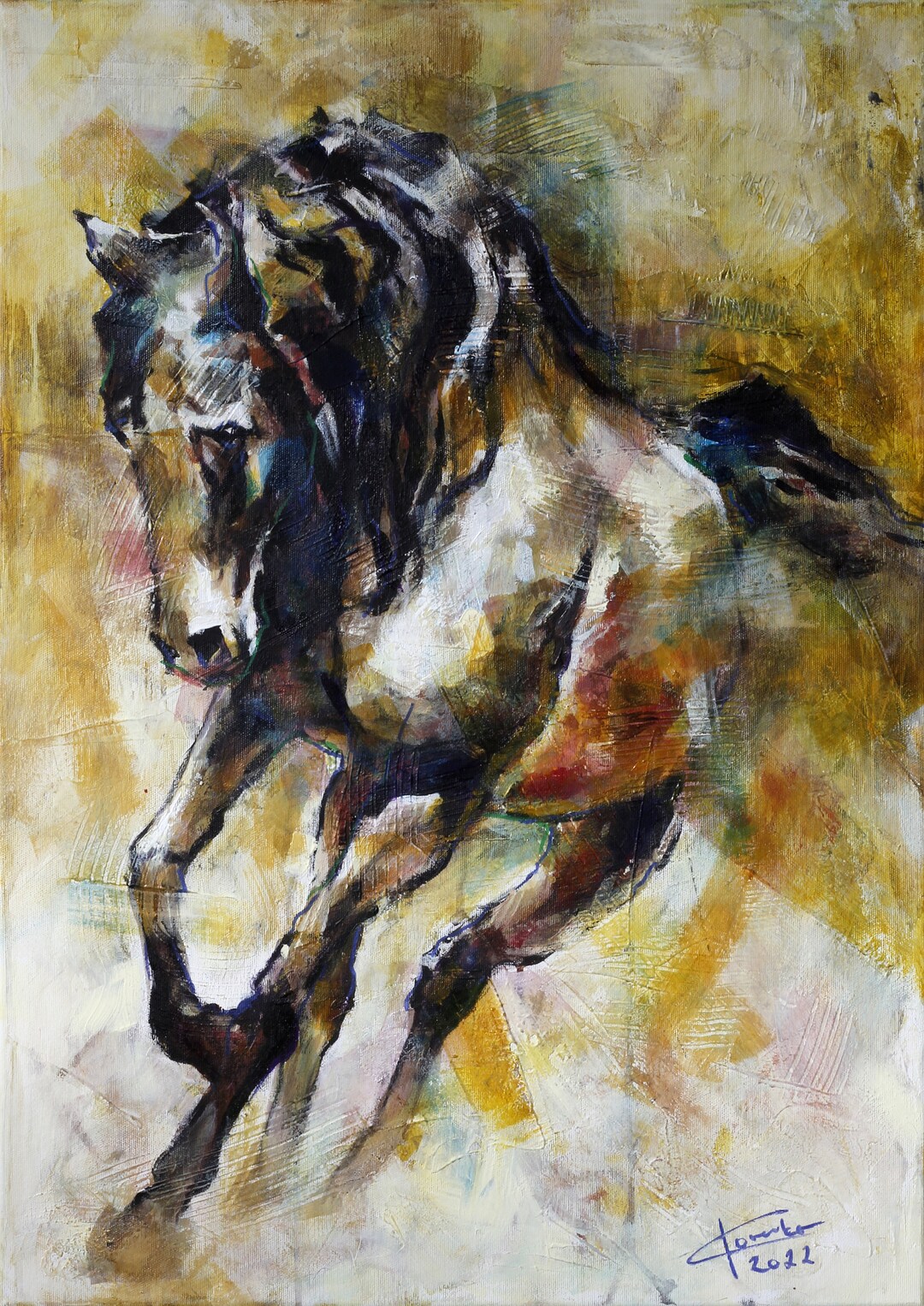 Power of the Horse Painting Wall Art Horse Painting Canvas Art Original