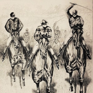 HORSE Racing Opening Season At Jerome Park - 1882 Antique Picture MATTED in Hand Bevel Cut Mat Board or Not Matted