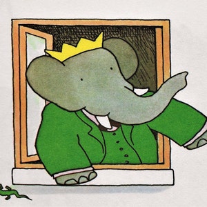 King BABAR Looks Out Window -  ORIGINAL 1973 Vintage Picture - MATTED or No Mat