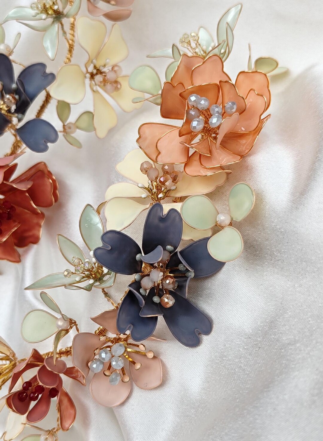 Spring Flower Crown- 'may'. Bridal Hair Accessories. Floral Bridal Hair ...