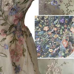Custom veil with embroidered flowers / Trim only veil
