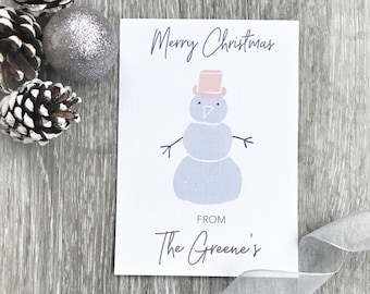 Personalised Family Christmas Cards - Christmas Cards From The Family (Pack of Snowman Christmas Cards)