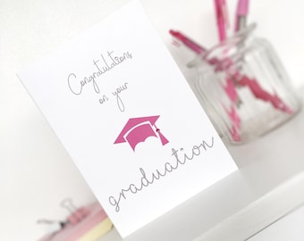 Graduation Card, Graduation, Congratulations Card, Graduation Celebrations, Mortar Board, Degree, University, Grad Card,