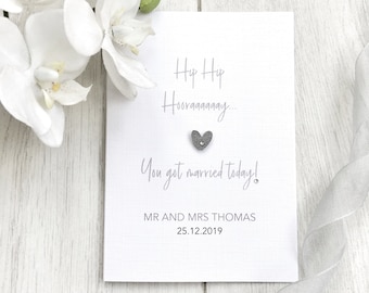 Happy Wedding Day - Personalised Wedding Card for Couple Getting Married