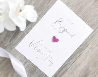Personalised First Valentine's Day Card, Boyfriend Valentine Card, Girlfriend First Valentine, First Valentine Together  (SKU BAILEY BF)