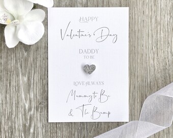 Personalised Daddy Valentine Card, Daddy From Bump, Daddy to be Card, From the Bump Card, Valentine from Bump, Valentine Bump(SKU SANTORINI)