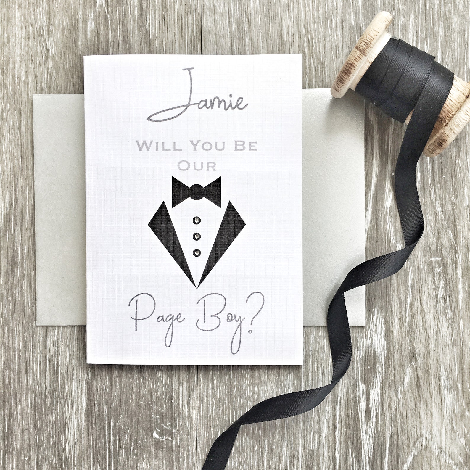 Will You Be My Page Boy Card Page Boy Card Card for Page Etsy