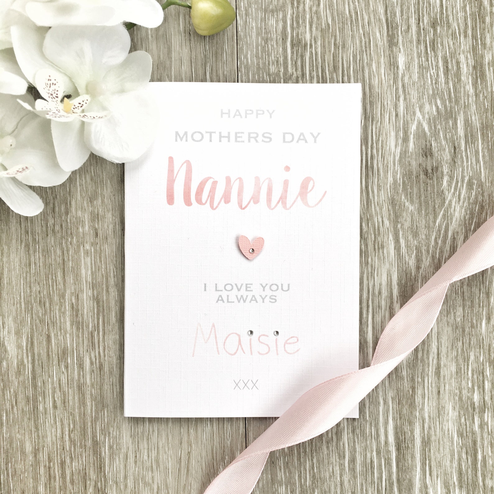 Personalised Mothers Day Card to Nannie From From - Etsy