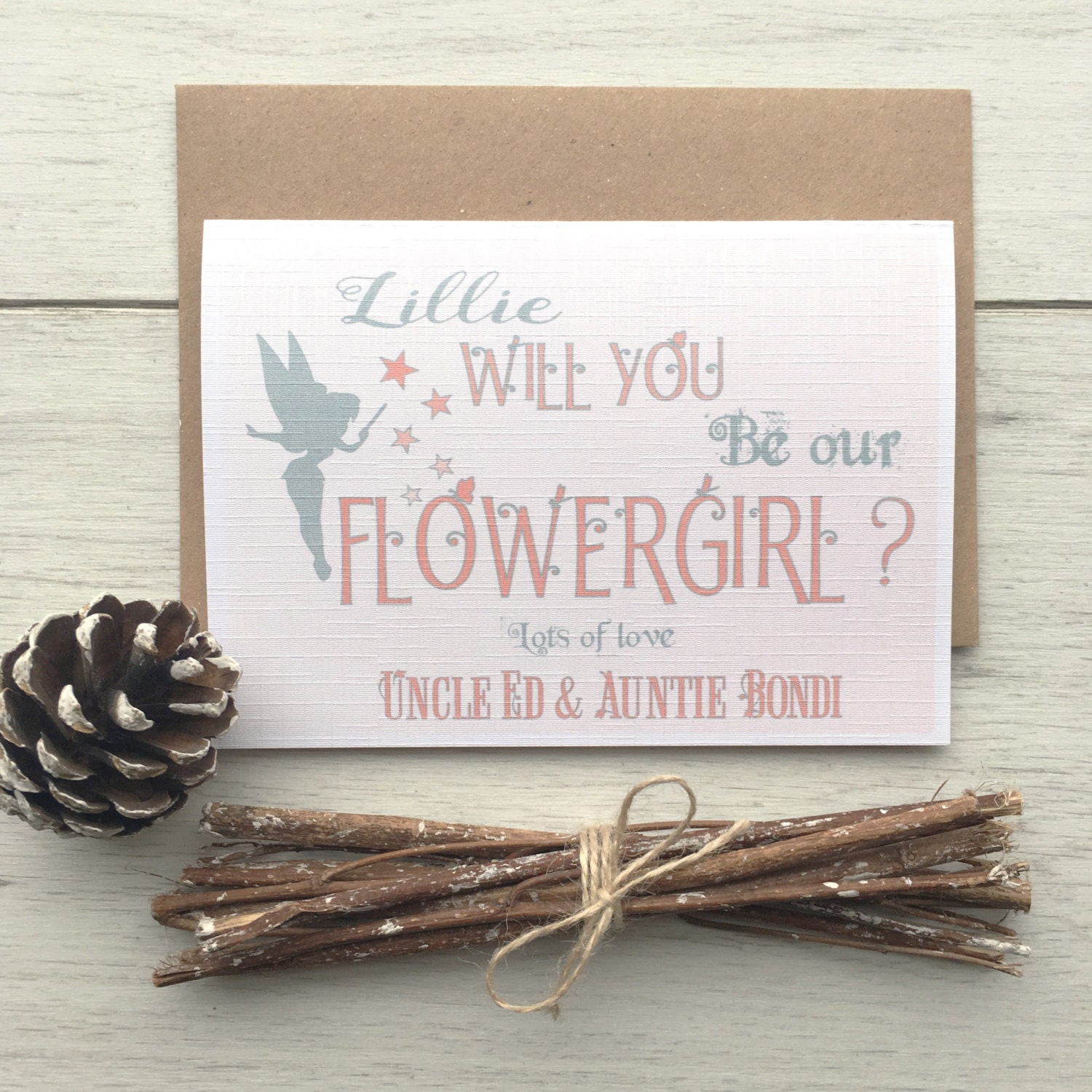 Will You Be My Flower Girl Proposal Card Personalised Flower Etsy