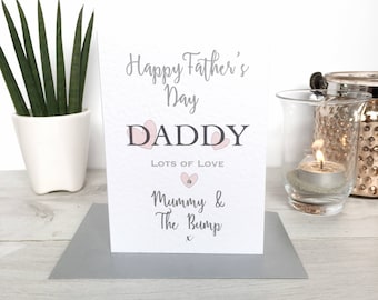 Personalised Fathers Day Card, Daddy to Be Fathers Day Card, Personalised Daddy to Be Fathers Day Card, Dad to be from Bump, Daddy Card