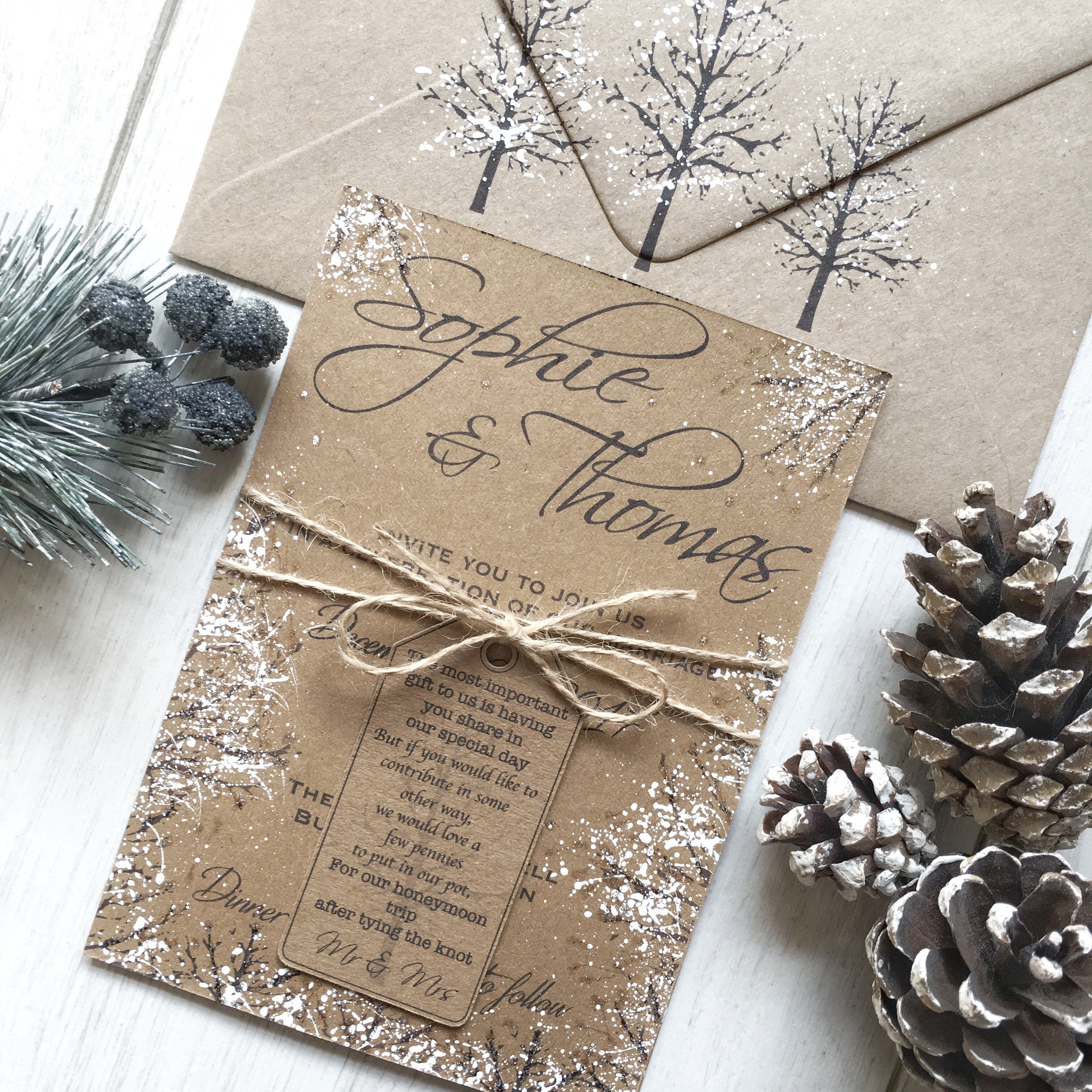 Winter cheap wedding invitation