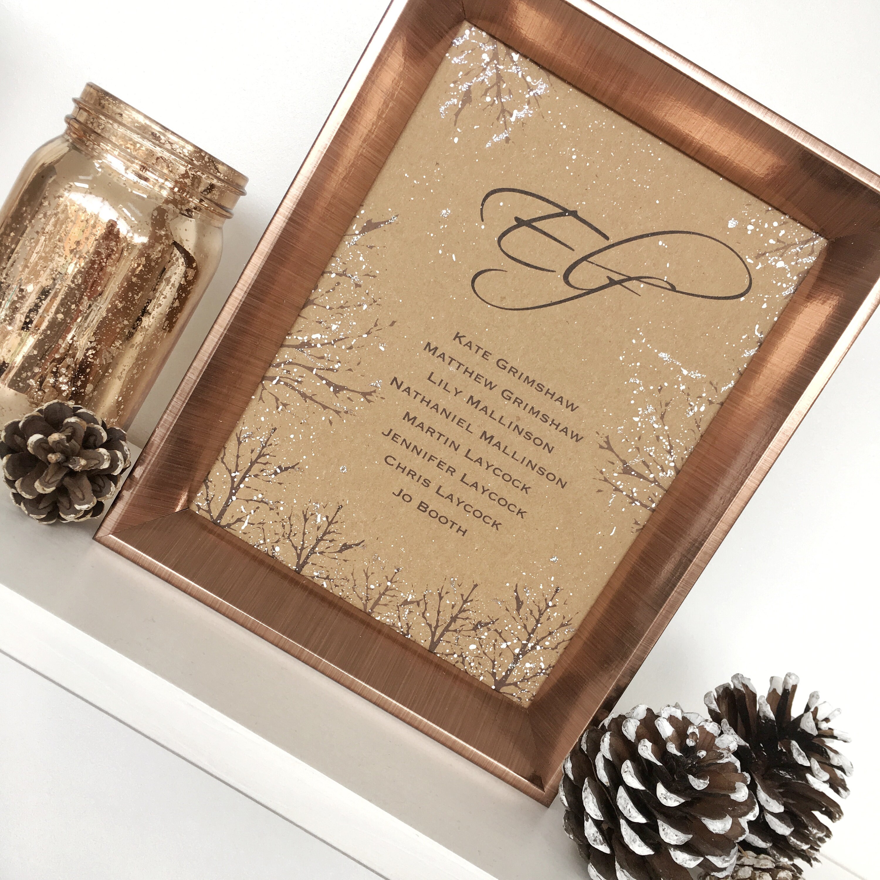 Rustic Winter Wedding Table Name Plan Rustic Winter Wedding - Etsy UK