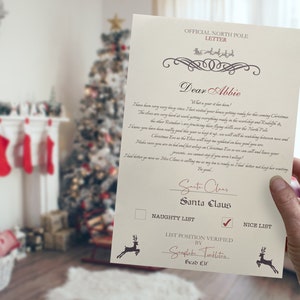 Carta Personalizada de Papá Noel, Caja Regalo De Nochebuena, Carta de Papá Noel, Carta de Papá Noel, Carta de Santa desde el Polo Norte