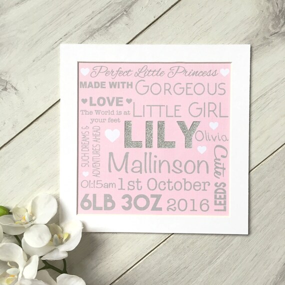 Personalised Newborn Gift New Baby Print New Baby Gift New Baby