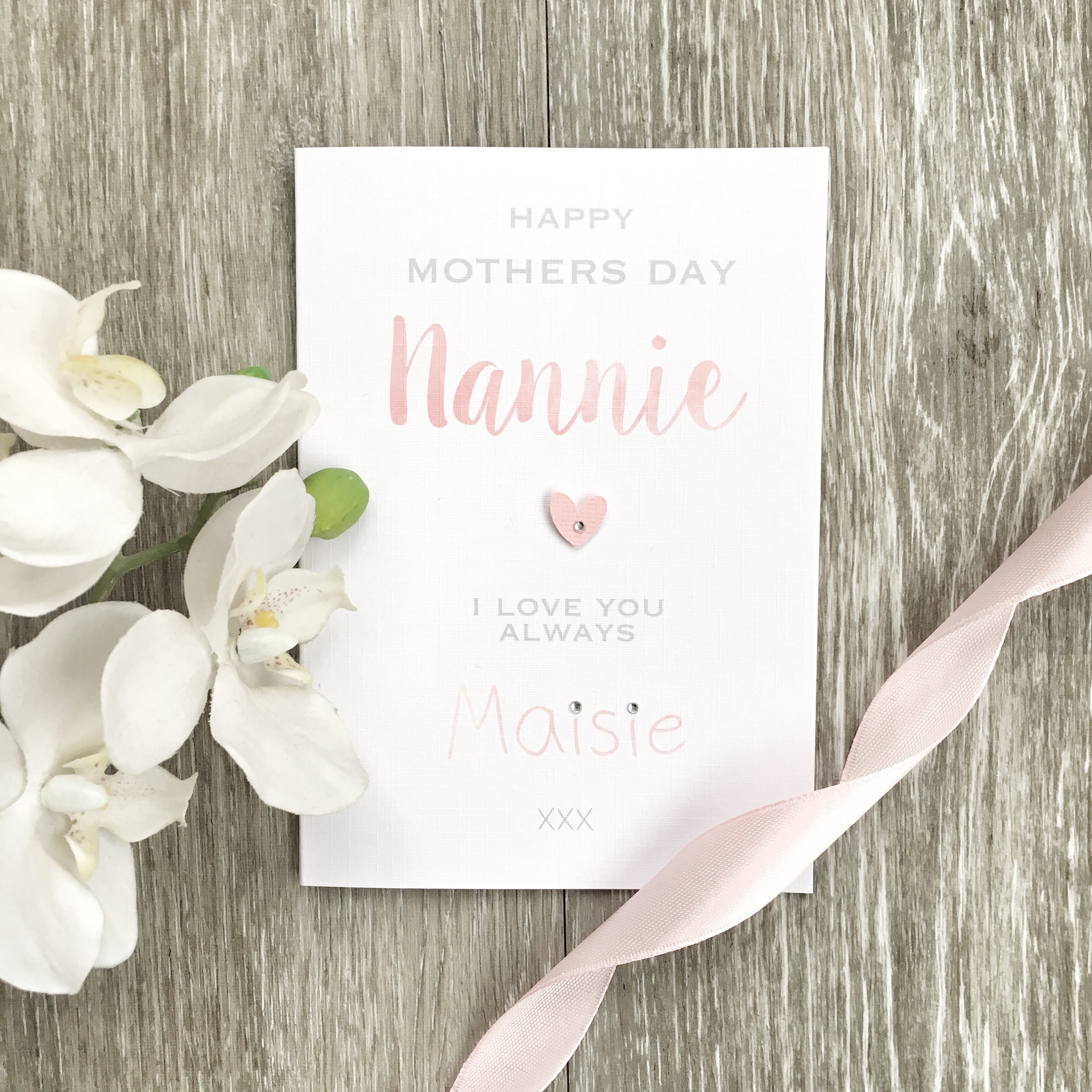 Personalised Mothers Day Card to Nannie From From - Etsy