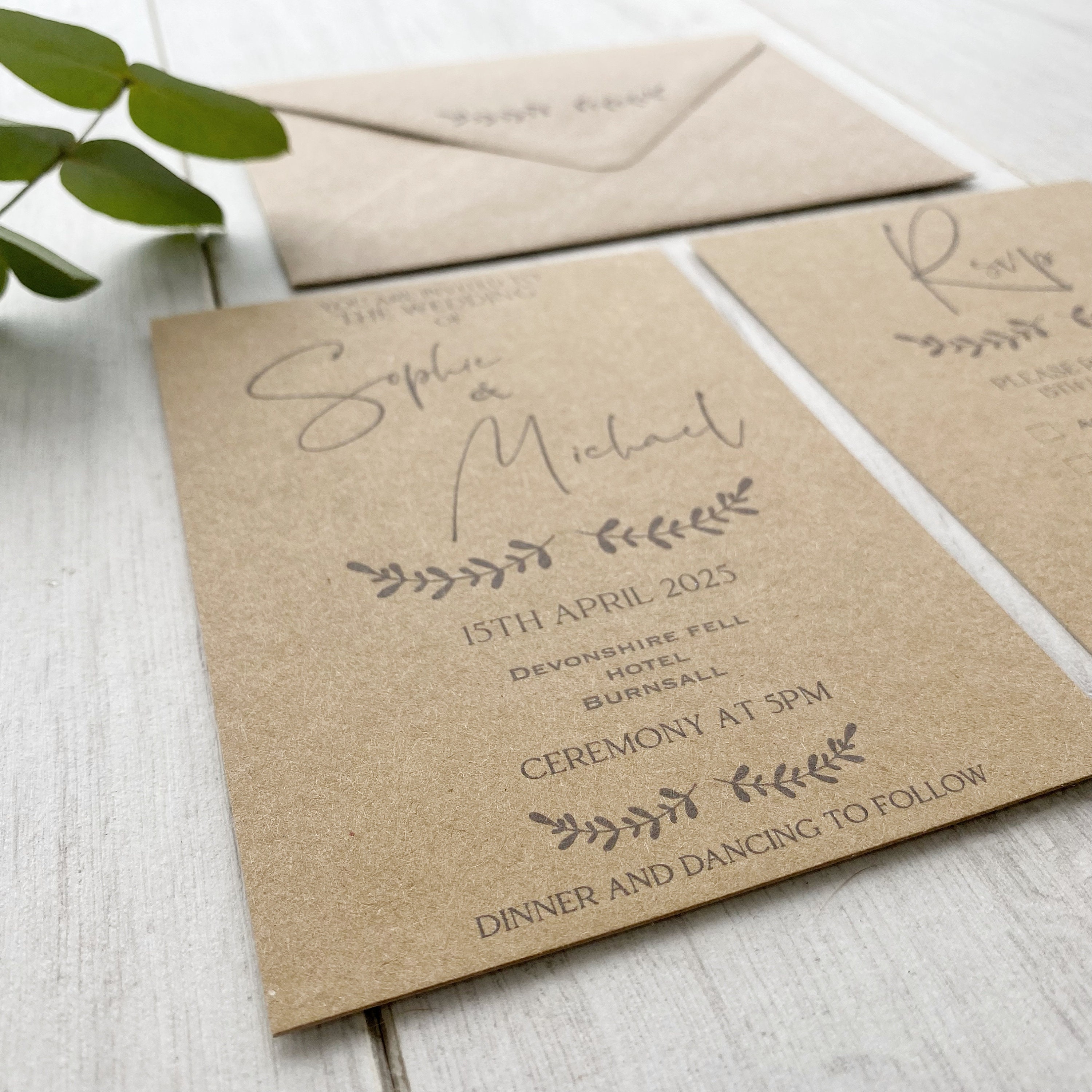 Rustic Wedding Invitation, Wreath Wedding Invite, Spring Wedding ...