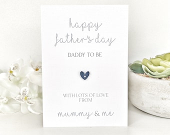 Personalised Daddy to Be Father's Day Card, Daddy From the Bump, Daddy to be Card, Mummy to Be, Fathers Day from Bump (SKU Mummy & Me Blu)