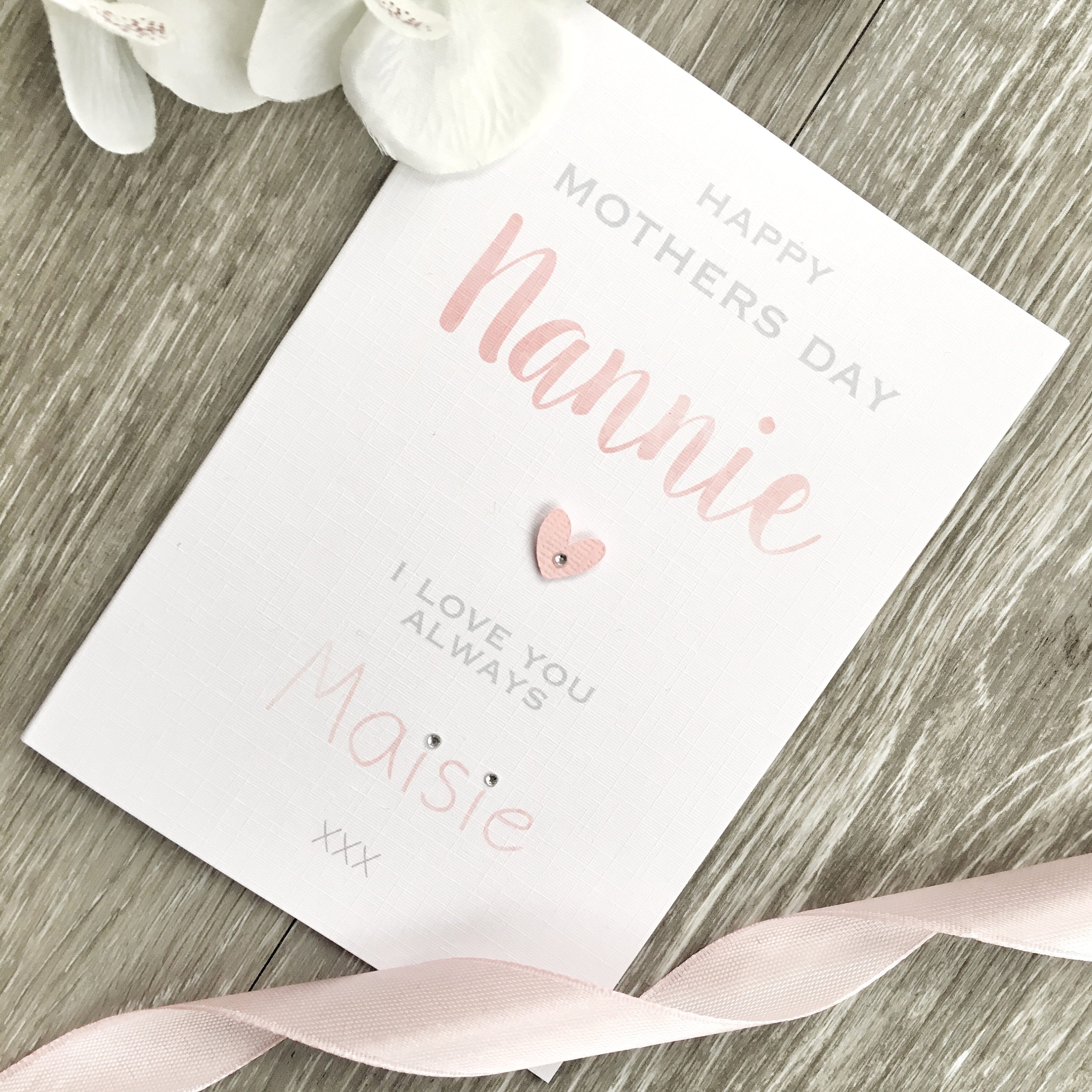 Personalised Mothers Day Card to Nannie From From - Etsy