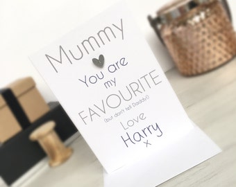 Mothers Day Card, Personalised Mothers Day Card, Mothers Day Card from son, Mothers Day, Card to Mummy, Mum Card, Personalised Card for Mum