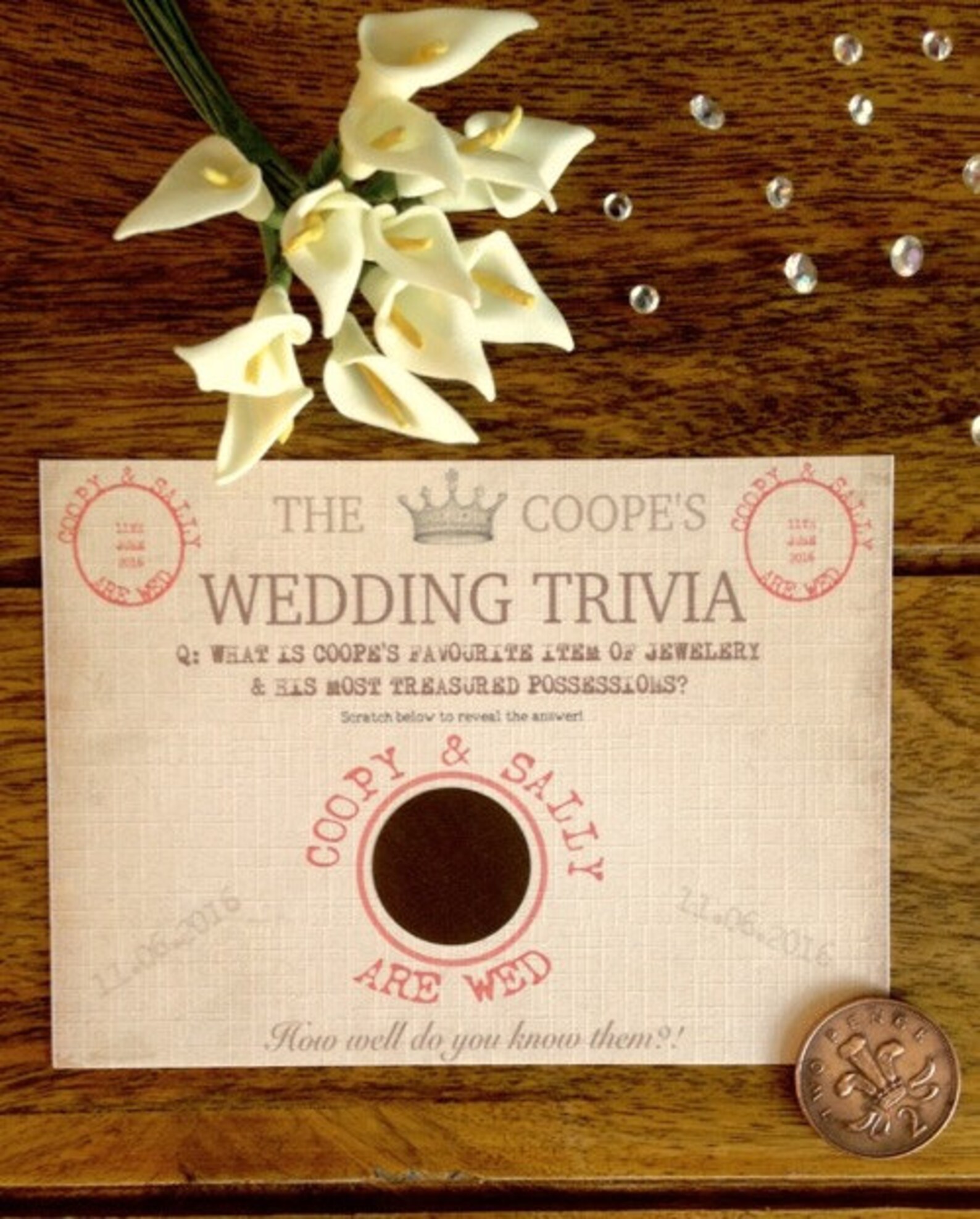 Personalized Wedding Trivia Scratch Cards Wedding Favours Etsy