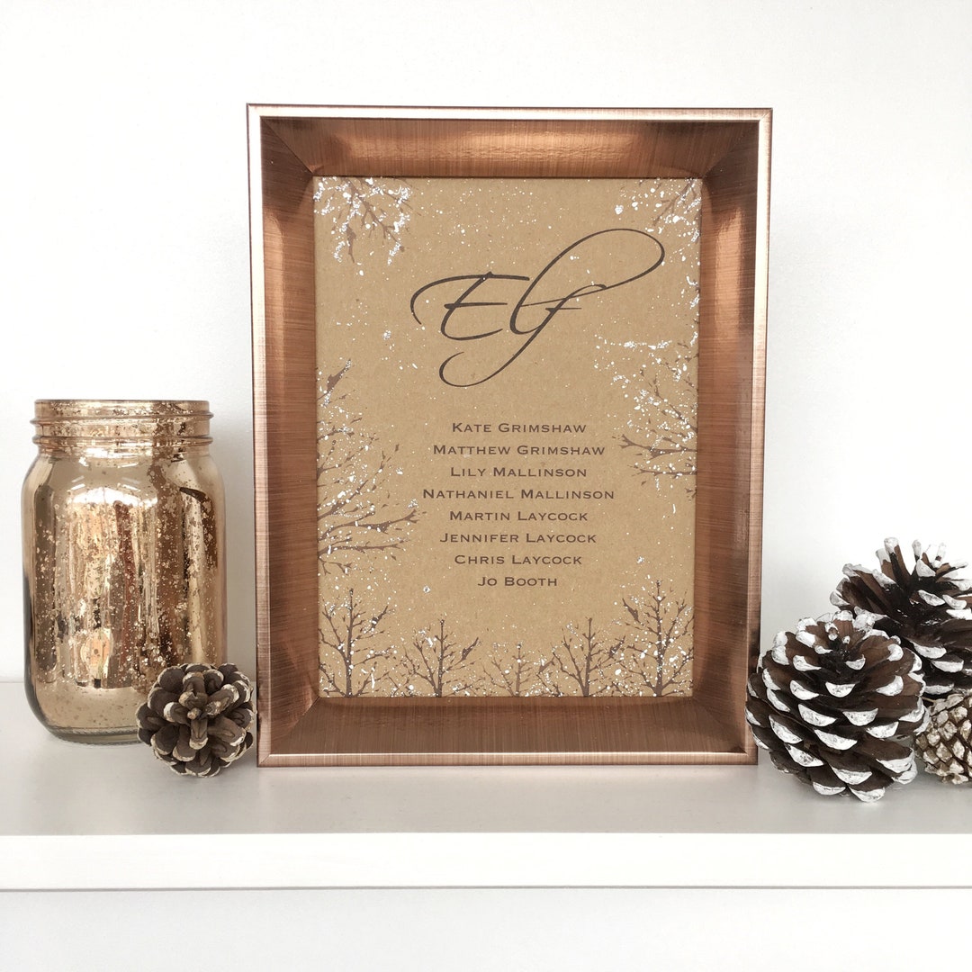 Rustic Winter Wedding Table Name Plan - Rustic Winter Wedding Theme - Etsy