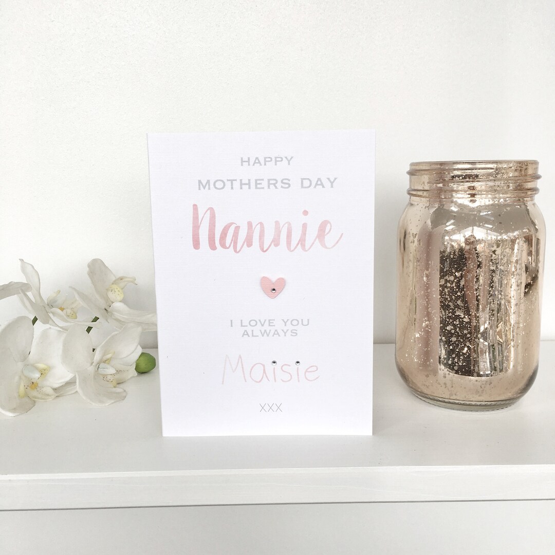 Personalised Mothers Day Card to Nannie From From Granddaughter or ...