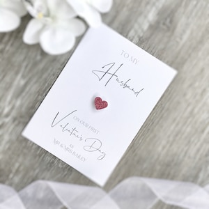 Personalised First Valentine Card for your Husband or Wife on Valentines Day - First Valentines Day as a Married Couple (SKU BAILEY)