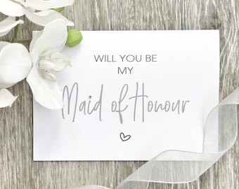Will You Be My Maid of Honour on My Wedding Day - Proposal Card