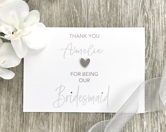 Personalised Thank you for being our Bridesmaid at Our Wedding Card