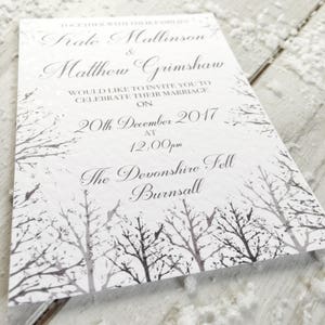 SAMPLE Winter Wedding Invitations, Christmas Wedding Invitations, Snow Wedding Invitation, Winter Wedding Rustic Invitation, White Wedding image 5