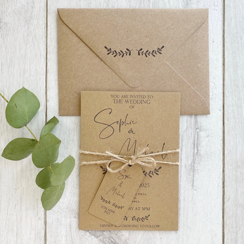 Rustic Wedding Invitation, Wreath Wedding Invite, Spring Wedding ...
