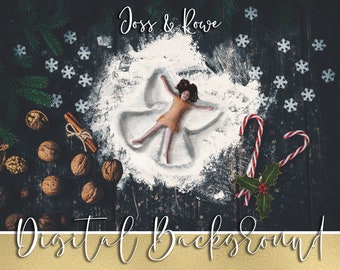 Christmas Baking Background Photoshop Flour Angel Backdrop
