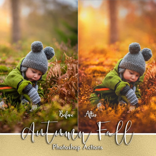 Autumn Fall Action and Overlay Set  Photoshop Action Editing Fall Look Photography Autumn Wedding Photoshop Action PS Actions