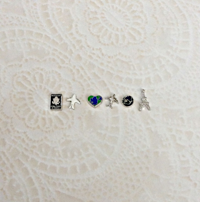 Travel floating charms for memory lockets