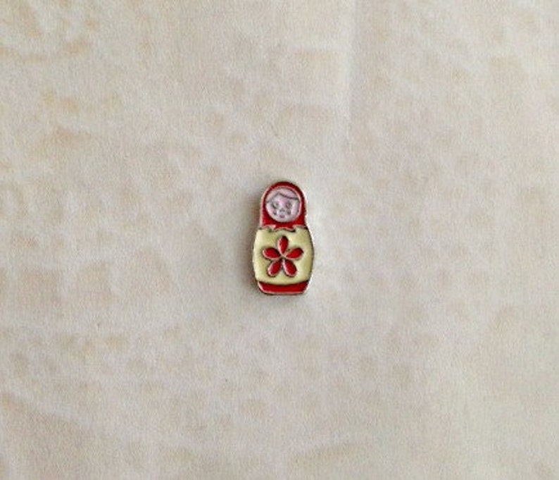 Russian nesting doll floating charms for memory lockets