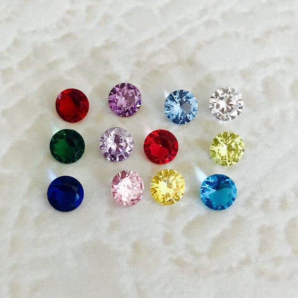 Birthstone Glass CZ round 5mm Floating charms