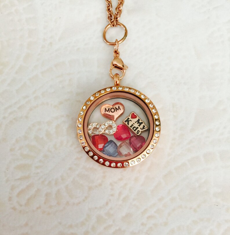 Large 30mm Stainless Steel Rose Gold Mom Memory Locket for Mom Etsy