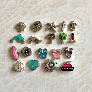 Beach and Ocean floating charms for memory lockets
