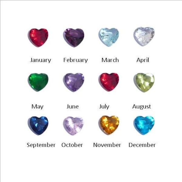 Birthstone floating charms 5mm hearts