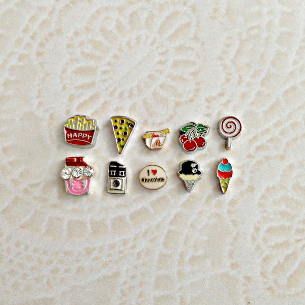 Food and candy floating charms