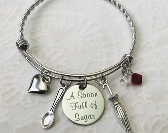 Mary Poppins A Spoon Full Of Sugar bangle charm bracelet