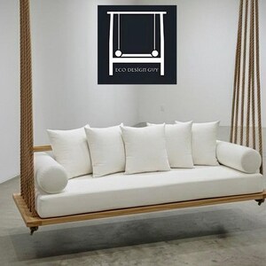 Woven Rope Porch Swing: Modern Hanging Bed image 3