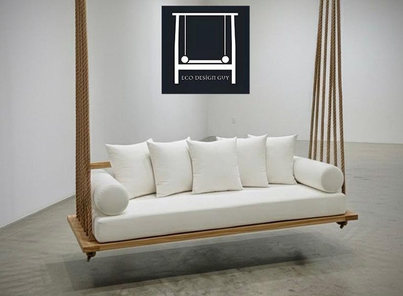 Woven Rope Porch Swing: Modern Hanging Bed image 3