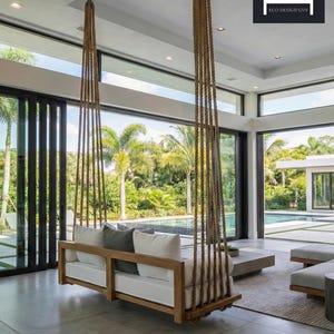 Woven Rope Porch Swing: Modern Hanging Bed image 4