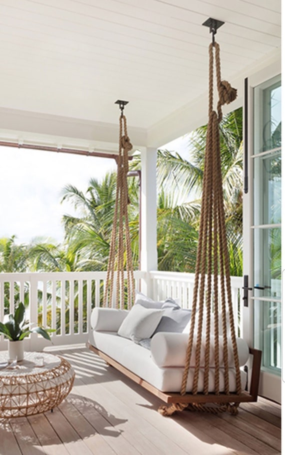 Woven Rope Porch Swing Etsy